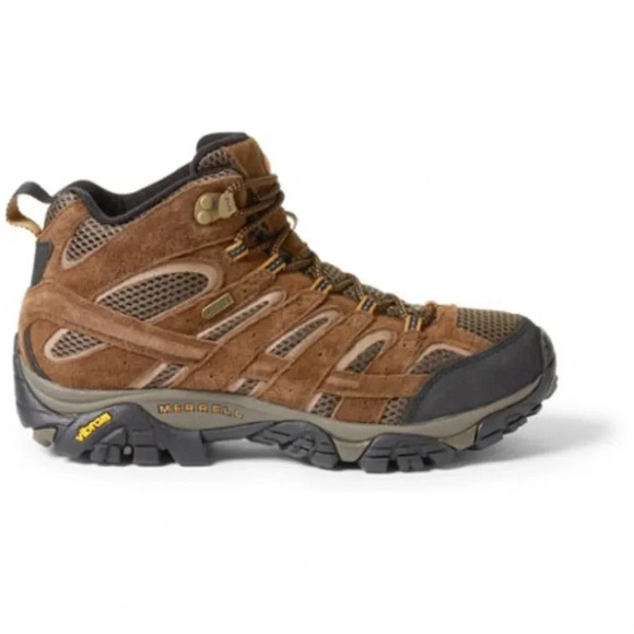 Merrell Men's Size 11.5 Moab 2 Mid Waterproof Hiking Boots Brown Earth NWT - Picture 2 of 7